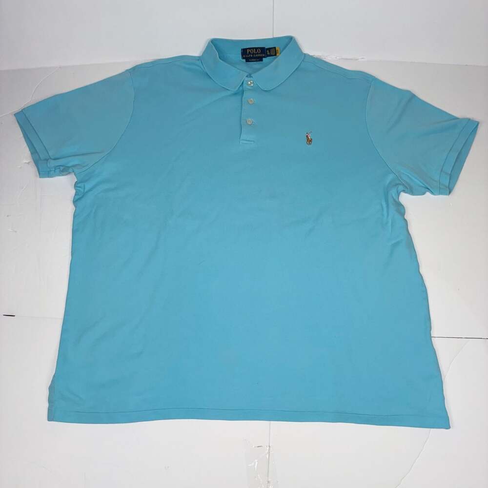 Polo Ralph Lauren Classic Fit Short Sleeve Polo Shirt Aqua Blue Men's XL